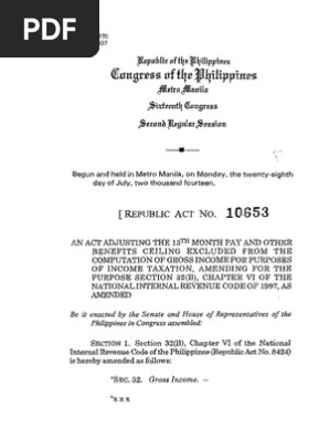 Republic act 2437 ra 8424 revisions